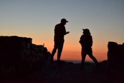 Silhouetted Conversation